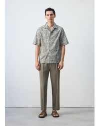 Mango - 100% Cotton Bowling-Collar Shirt - Lyst