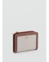 Mango - Small Canvas Wallet With Logo - Lyst
