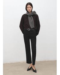 Mango - Straight-Cut Crop Trousers - Lyst