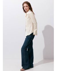 Mango - Satin Finish Flowy Shirt - Lyst