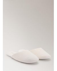 Mango - Cotton Textured Mule Slippers - Lyst