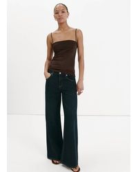 Mango - Fitted Top With Lace Detail - Lyst