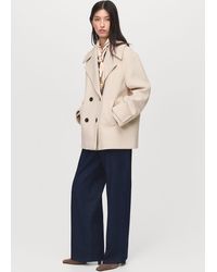 Mango - Double-Breasted Wool-Blend Coat - Lyst