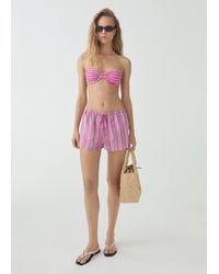 Mango - Striped Printed Bikini Top - Lyst
