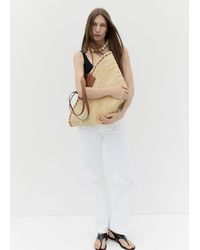 Mango - Large Natural Fibre Basket With Handle - Lyst