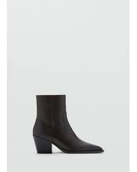 Mango - Spitze Ankle Boots Aus Leder - Lyst