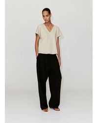 Mango - V-Neck Cotton T-Shirt - Lyst