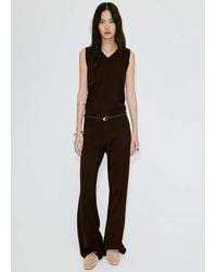 Mango - Fine-Knit Wide Leg Trousers - Lyst