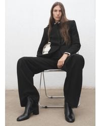 Mango - Leather Ankle Boots With Block Heel - Lyst