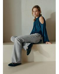 MANGO TEEN - Halter Blouse With Metallic Thread Detailing - Lyst