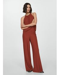 Mango - Ruched-texture Top Burnt - Lyst
