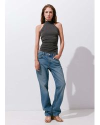 Mango - Rollkragen-Top Mit Spitzendetails - Lyst