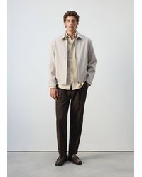 Mango - Zip-Up Cloth Jacket - Lyst