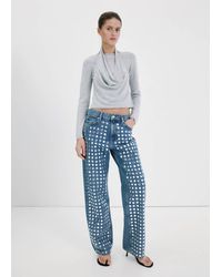 Mango - Straight-Fit Jeans With Studs - Lyst