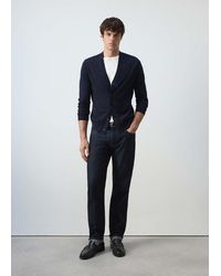 Mango - Fine-Knit 100% Merino Wool Cardigan - Lyst