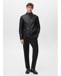 Mango - Zip-Up Faux-Leather Jacket - Lyst