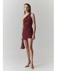 Mango - Asymmetrical Pleated Dress - Lyst