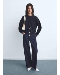 Mango - Low-Rise Straight-Leg Jeans With Buttons - Lyst
