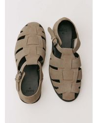 Mango - Suede Leather Cangrejera Sandal - Lyst