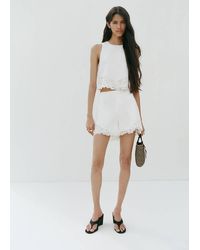 Mango - Embroidered Broderie Anglaise Top - Lyst