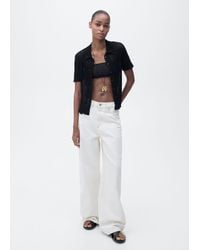 Mango - Textured Polo-Neck Cardigan - Lyst