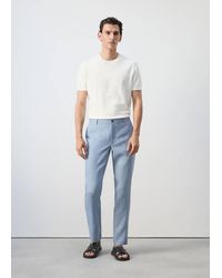 Mango - Slim-Fit 100% Linen Trousers - Lyst