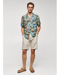 Mango - Regular-fit Hawaiian-print Shirt Sky - Lyst