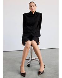 Mango - Straight-Cut Blazer With A High Neck - Lyst
