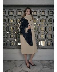 Mango - Wool-Blend Funnel-Neck Coat - Lyst