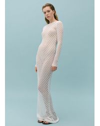 Mango - Crochet Dress With Open Back - Lyst
