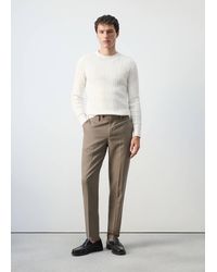 Mango - 100% Cotton Cable Knit Sweater - Lyst