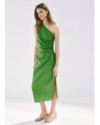 Mango - Asymmetrical Pleated Dress - Lyst