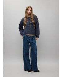 MANGO TEEN - Wide Leg Jeans With Decorative Stitching - Lyst