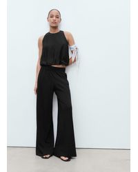 Mango - Fine-Knit Straight-Fit Trousers - Lyst