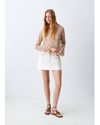 MANGO TEEN - Short Skirt With Embroidered Waist - Lyst