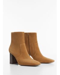 Mango - Heel Suede Ankle Boot - Lyst