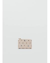 Mango - Metallic-Effect Floral Print Wallet - Lyst