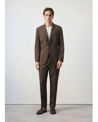 Mango - Slim Fit Cotton Lyocell Blend Blazer - Lyst
