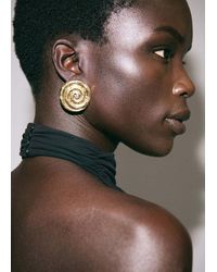 Mango - Spiral Crystal Earring - Lyst