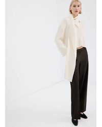 Mango - Wide Leg Mid-Rise Pleated Trousers - Lyst