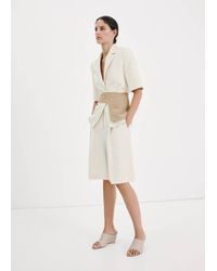 Mango - Straight Linen Bermuda Shorts - Lyst