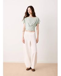 MANGO TEEN - Jacquard Blouse With Pleated Detail - Lyst
