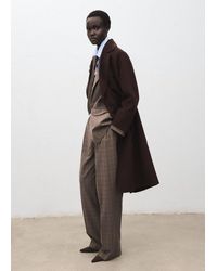 Mango - Manteau Laine Fait Main Oversize Chocolat - Lyst