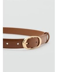 Mango - Oval Buckle Belt - Lyst