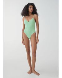 Mango - Textured Swimsuit With Adjustable Straps - Lyst