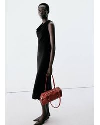 Mango - Draped Midi-Dress - Lyst