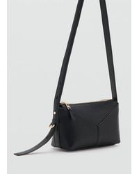 Mango - Borsa A Tracolla Rettangolare Nero - Lyst