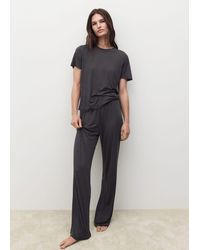Mango - Short-Sleeved Micro-Modal Pyjama Top - Lyst