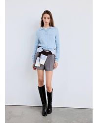 Mango - Cable-Knit Polo-Neck Jumper - Lyst