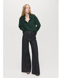 Mango - Lyocell Shirt With Hidden Buttons - Lyst